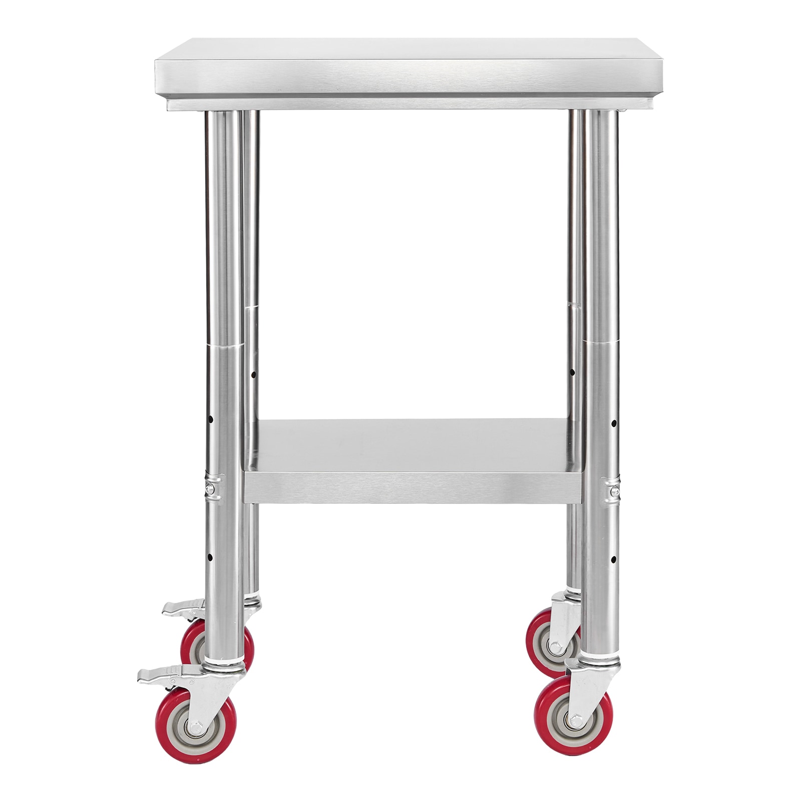 Stainless Steel Kitchen Prep Table With Wheels And Undershelf_voghion.com